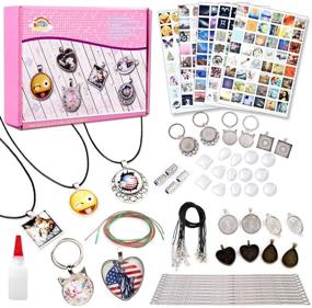 img 4 attached to Unleash Creativity with Rainbow Kingdom Jewelry Making DIY Kits for Girls - Craft Supplies Included for 10 Necklaces, 2 Keychains, and 2 Bracelets!