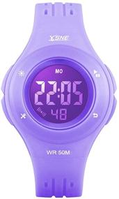 img 4 attached to 🌈 Children's Digital Sport Watch with 7-Color LED Flashing Light, Water Resistance up to 100FT, Alarm, Suitable for Ages 7-10, Girls and Boys