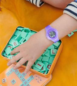 img 3 attached to 🌈 Children's Digital Sport Watch with 7-Color LED Flashing Light, Water Resistance up to 100FT, Alarm, Suitable for Ages 7-10, Girls and Boys