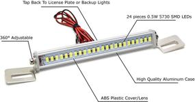 img 3 attached to 💡 Enhance Your Vehicle's Visibility with iJDMTOY 35-074-White License Plate Frame Mount 12V 24-SMD High Power Xenon White LED Rear Backup Reverse Light Kit