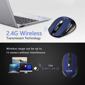 img 3 attached to Leadsail Wireless Computer Mouse - 2.4G Portable Slim Cordless Mouse with Less Noise for Laptop - Optical Mouse with 6 Buttons - AA Battery Powered - USB Mouse for Laptop, Desktop, MacBook (Dark Blue)