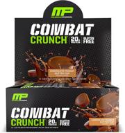 musclepharm combat crunch protein bar, 20 г белка, шоколадно-арахисовое масло 🏋️ плитки для чашки, 12 штук - повысьте эффективность тренировок с помощью вкусных протеиновых плиток! логотип