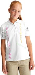 img 2 attached to 👚 French Toast Stretch Sleeve Polo 2 for Girls' Clothing, Tops, Tees & Blouses