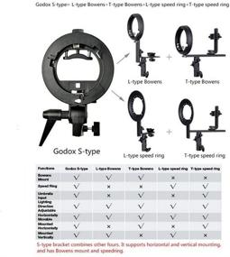 img 2 attached to Godox S-Type Bracket Bowens Mount Holder for Speedlite Flash: Snoot, Softbox, Beauty Dish, Reflector, Umbrella