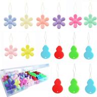 48-piece plastic gourd-shaped needle threader flower head wire loop needle threader set, hand & machine sewing tool, assorted color, 2 style variations logo