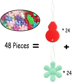 img 3 attached to 48-Piece Plastic Gourd-Shaped Needle Threader Flower Head Wire Loop Needle Threader Set, Hand & Machine Sewing Tool, Assorted Color, 2 Style Variations