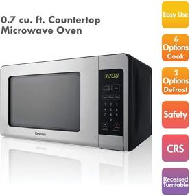 img 2 attached to 🖥️ Kenmore 70723 Stainless Steel Compact Microwave: 0.7 cu. ft, 700W, 10 Power Settings, 6 Heating Presets, ADA Compliant