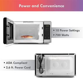 img 1 attached to 🖥️ Kenmore 70723 Stainless Steel Compact Microwave: 0.7 cu. ft, 700W, 10 Power Settings, 6 Heating Presets, ADA Compliant