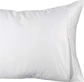 img 3 attached to 🛏️ 200 Thread Count Luxury Collection Soft and Silent Zippered Pillow Protectors - Standard Size, 6 Pack