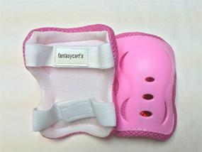 img 1 attached to Fantasycart Pink Kids Children Cycling Roller Skating Knee Elbow Wrist Protective Pads