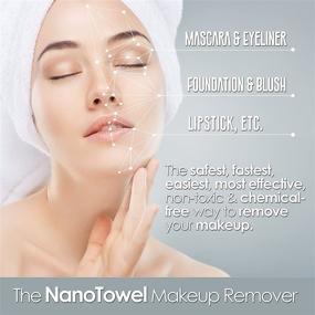 img 3 attached to 🧖 Efficient Nano Towel Makeup Remover Face Wash Cloth for Sensitive Skin - Fast & Chemical-Free Cosmetics Removal, Facial Dirt & Oil Eraser. Ideal for Acne & Exfoliating (Grey)