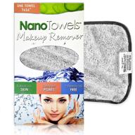 🧖 efficient nano towel makeup remover face wash cloth for sensitive skin - fast & chemical-free cosmetics removal, facial dirt & oil eraser. ideal for acne & exfoliating (grey) logo