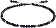 jewever adjustable gemstone foot anklet bracelet for women - beaded stone healing energy crystal beach foot jewelry (8.5-10 inches) logo