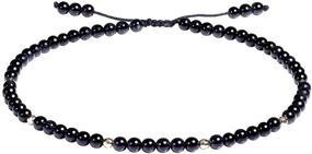 img 4 attached to Jewever Adjustable Gemstone Foot Anklet Bracelet for Women - Beaded Stone Healing Energy Crystal Beach Foot Jewelry (8.5-10 Inches)