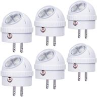 🔌 emotionlite plug-in night lights 6-pack - warm white led nightlight with 360° rotation, dusk to dawn sensor - perfect for kids, adults, bedroom, hallway, bathroom, kitchen, stairways, corridor - ul listed logo