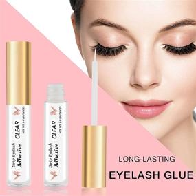 img 3 attached to 💧 Clear Eyelash Glue by HSKIE - Strong & Waterproof Lash Adhesive, Latex-Free for Sensitive Eyes, 0.176 OZ - Ideal for False Eyelashes