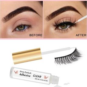 img 1 attached to 💧 Clear Eyelash Glue by HSKIE - Strong & Waterproof Lash Adhesive, Latex-Free for Sensitive Eyes, 0.176 OZ - Ideal for False Eyelashes