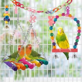 img 2 attached to Colorful Bird Parakeet Toys: Swing, Chew, Climb, & Play – Ideal for Budgerigar, Parakeet, Conure, Cockatiel & More!