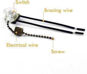 img 3 attached to 🔒 VIPMOON 3 Pack Ceiling Fan Switch: Zing Ear ZE-109 ON-OFF Pull Chain Lamp Switch for Fan Lights in Elegant Bronze Finish