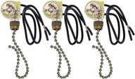 🔒 vipmoon 3 pack ceiling fan switch: zing ear ze-109 on-off pull chain lamp switch for fan lights in elegant bronze finish логотип