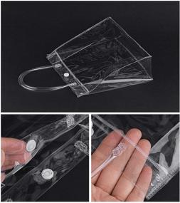 img 2 attached to 🛍️ 36 Pcs Clear Gift Bags with Handles - Heavy Duty PVC Bags for Favors, Gifts, Party, Weddings, Shopping - Transparent Reusable Retail Shopping Bags 7.8 x 7.8 x 3.1 Inches - Sdootjewelry