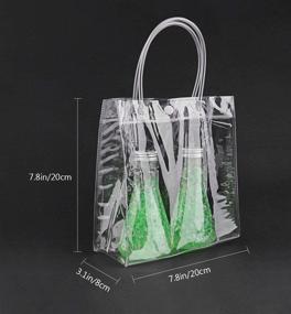 img 3 attached to 🛍️ 36 Pcs Clear Gift Bags with Handles - Heavy Duty PVC Bags for Favors, Gifts, Party, Weddings, Shopping - Transparent Reusable Retail Shopping Bags 7.8 x 7.8 x 3.1 Inches - Sdootjewelry