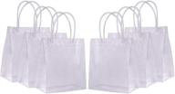 🛍️ 36 pcs clear gift bags with handles - heavy duty pvc bags for favors, gifts, party, weddings, shopping - transparent reusable retail shopping bags 7.8 x 7.8 x 3.1 inches - sdootjewelry logo