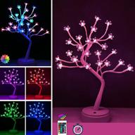 🌸 17-inch sakura tree light with timer function | 16 color changing led japanese cherry blossom lights | usb/battery powered night light for room decor, bedside table lamp | perfect gift for girls, women, mothers логотип