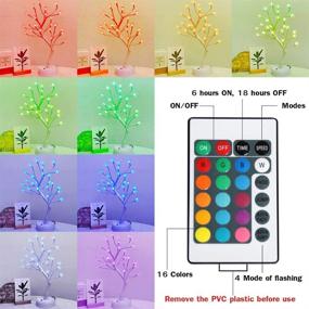 img 3 attached to 🌸 17-Inch Sakura Tree Light with Timer Function | 16 Color Changing LED Japanese Cherry Blossom Lights | USB/Battery Powered Night Light for Room Decor, Bedside Table Lamp | Perfect Gift for Girls, Women, Mothers