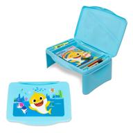 🐠 portable baby shark kids lap desk for travel or bed use - folding lid with storage and collapsible design - ideal for writing, reading, school activities, and more logo