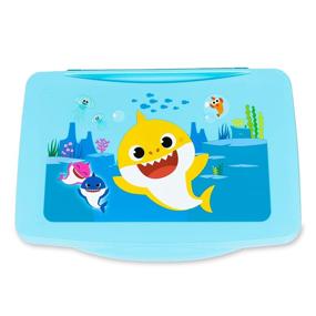 img 1 attached to 🐠 Портативный детский письменный столик Baby Shark для путешествий или использования в кровати - складная крышка с хранением и складным дизайном - идеально подходит для письма, чтения, школьных занятий и многого другого.