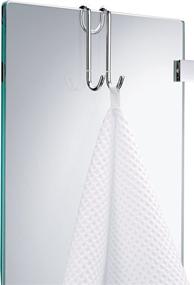 img 2 attached to 💧 DWBA Small Hanging Hook: Stylish Polished Chrome Towel Hanger for 3/8" Space on Bathroom Shower Glass Doors
