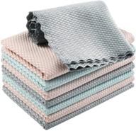 🧽 ktt microfiber cleaning cloths - multi-purpose fish scale design | highly absorbent & streak-free | reusable | ideal for homes, kitchens, and cars | pack of 8, 3 vibrant colors | size: 11.8x15.7in logo