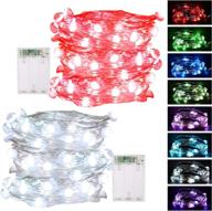 🔮 6.6 feet rope string lights: battery operated led fairy lights - 8 color cycle mode for bedroom christmas wedding party decoration (rgb 2 pack) logo