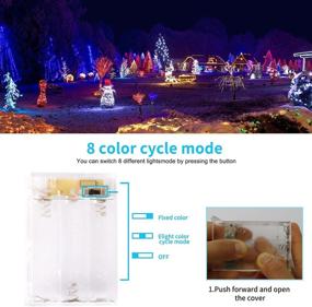 img 2 attached to 🔮 6.6 Feet Rope String Lights: Battery Operated LED Fairy Lights - 8 Color Cycle Mode for Bedroom Christmas Wedding Party Decoration (RGB 2 Pack)