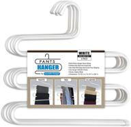 👖 wonder hanger pack of 6 white pants hangers with velvet coating – anti-slip feature логотип