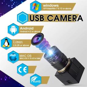 img 2 attached to 📷 High Speed VGA 100fps USB Camera with CMOS OV2710 Sensor, 5-50mm Varifocal Lens, Full HD 1080P USB Camera, Webcam with Aluminum Mini Case for Android Windows Linux PC Mac
