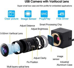 img 1 attached to 📷 High Speed VGA 100fps USB Camera with CMOS OV2710 Sensor, 5-50mm Varifocal Lens, Full HD 1080P USB Camera, Webcam with Aluminum Mini Case for Android Windows Linux PC Mac