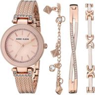 🕰️ набор часов и браслетов anne klein premium с кристаллами ak/3394 для женщин логотип