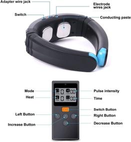 img 2 attached to 🔥 FDA-Cleared Neck Massager with Heat for Pain Relief - Electric Muscle Stimulator Back Neck Massage with Neck Relax EMS & TENS Therapy. 9 Modes, 50 Intensity Levels. Ideal Home Office, Travel Gift for Women and Men.