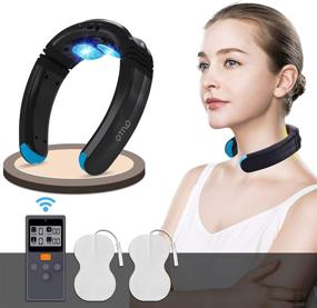 img 4 attached to 🔥 FDA-Cleared Neck Massager with Heat for Pain Relief - Electric Muscle Stimulator Back Neck Massage with Neck Relax EMS & TENS Therapy. 9 Modes, 50 Intensity Levels. Ideal Home Office, Travel Gift for Women and Men.