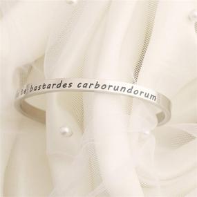 img 1 attached to 🔒 Nolite Te Bastardes Carborundorum Cuff Bracelet - Handmaid’s Tale Quote Bracelet by Margaret Atwood