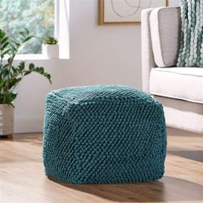 img 3 attached to 🛋️ Stylish Teal Stekar Pouf by Christopher Knight Home: Add Versatile Comfort and Elegance to Your Living Space