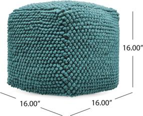 img 2 attached to 🛋️ Stylish Teal Stekar Pouf by Christopher Knight Home: Add Versatile Comfort and Elegance to Your Living Space