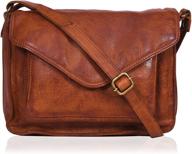 chic flapover crossbody purse: genuine leather small tote for women logo