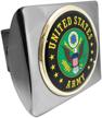 elektroplate army eagle emblem on chrome hitch cover logo