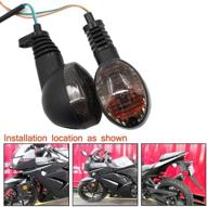 улучшите безопасность и стиль с мотоциклетными поворотниками motoparty для kawasaki ex250r ninja 250r klx250s klx250sf vn650 vulcan s передний / задний указатель поворота лампа мигания мотоцикла (дымчатая оболочка) логотип