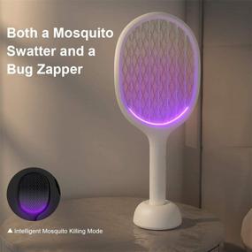img 3 attached to 🪰 Бейджак Solove Bug Zapper - внутренний и наружный электрический ударник для мух, обеспечивающий возможность зарядки через USB, предназначенный для борьбы с мухами, ужами, вредителями, насекомыми и комарами - для использования дома, на участке и во время кемпинга - светло-серый.