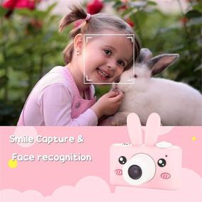 img 1 attached to 📸 Easy Hood Kids Camera - 1080P HD Mini Video Camcorder Toy with 2.0 Inch IPS Screen, 32GB SD Card, Rabbit Silicone Cover - Perfect Gift for 4-10 Years Old Boys and Girls