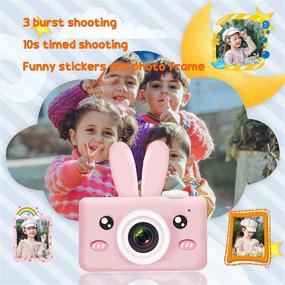 img 2 attached to 📸 Easy Hood Kids Camera - 1080P HD Mini Video Camcorder Toy with 2.0 Inch IPS Screen, 32GB SD Card, Rabbit Silicone Cover - Perfect Gift for 4-10 Years Old Boys and Girls